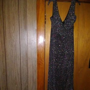 FLAWLESS Onyx Black Shimmery Evening Gown Dress 14